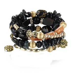 Black Gold Multicolor Wrap Bracelet Jewelry-454-1